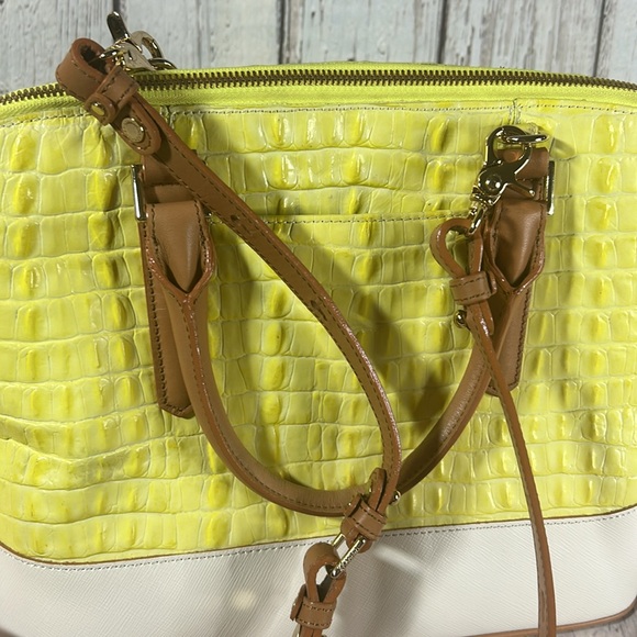 Brahmin Vivian Limelight La Scala Color Block Satchel - Picture 13 of 14